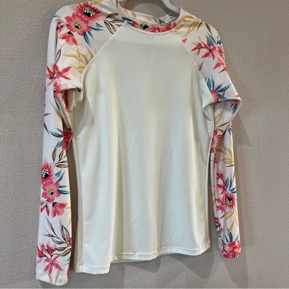 Billabong Women's Tropical Floral Long Sleeve Rashguard Surf Shirt Tee in XLarge - Picture 6 of 13